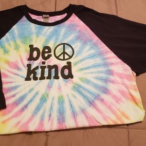 Be Kind tie dye raglan tee, size 3x